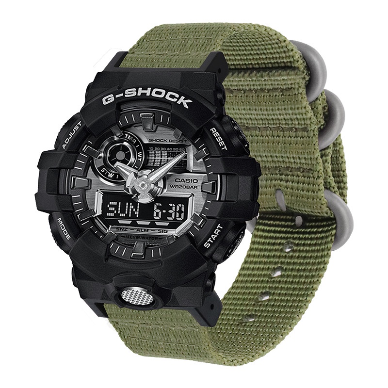 Phù Hợp Dây Đeo Đồng Hồ Thể Thao Vải Canvas Nylon Khóa Ba Vòng Dành Cho Casio G-SHOCK GA-110 DW5600