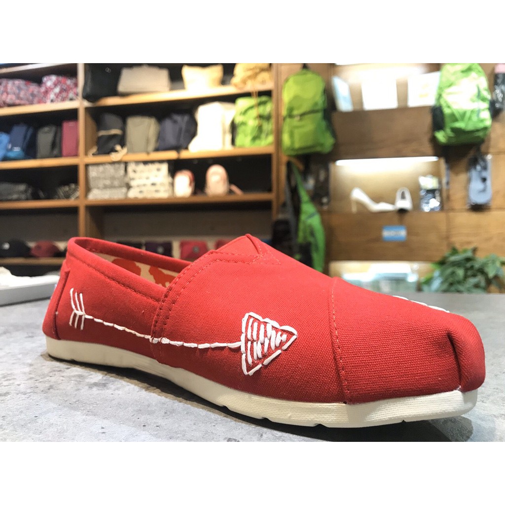 Giày toms Xương Cá Đỏ, RED (Đế cao su đúc)