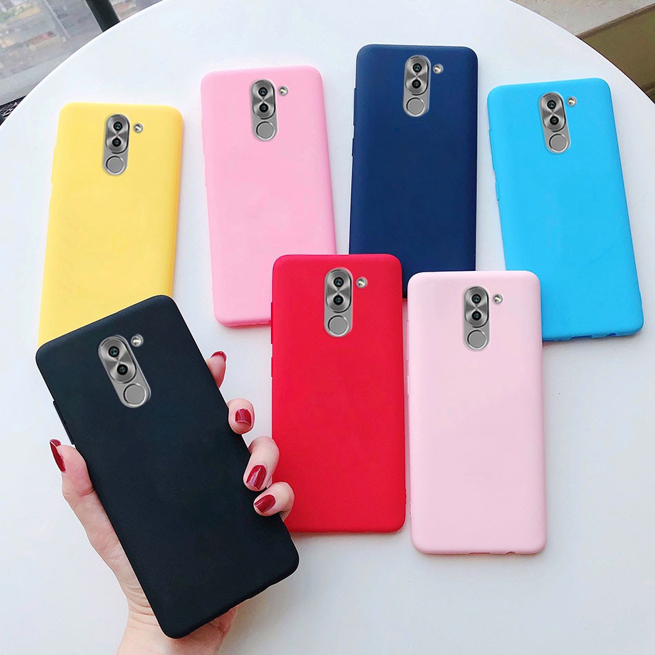 Huawei Honor 6X Mate 9 Lite GR5 2017 Phone Case Candy Color Soft Silicone Cover Plain Matte Case