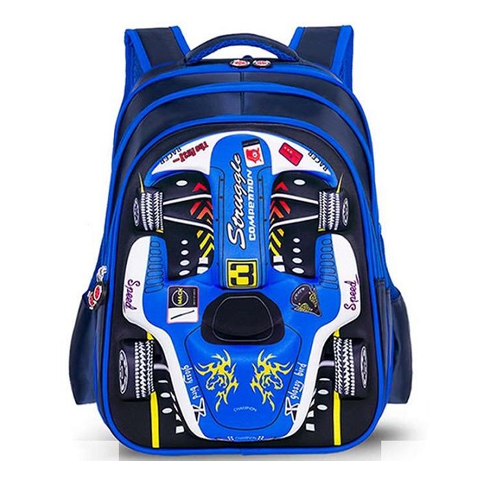 Balo chống gù lưng in hình oto 3D size 42cm  BALO-512