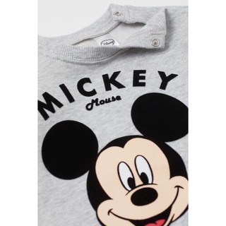 Bộ nỉ Mickey H&M xám phối đỏ