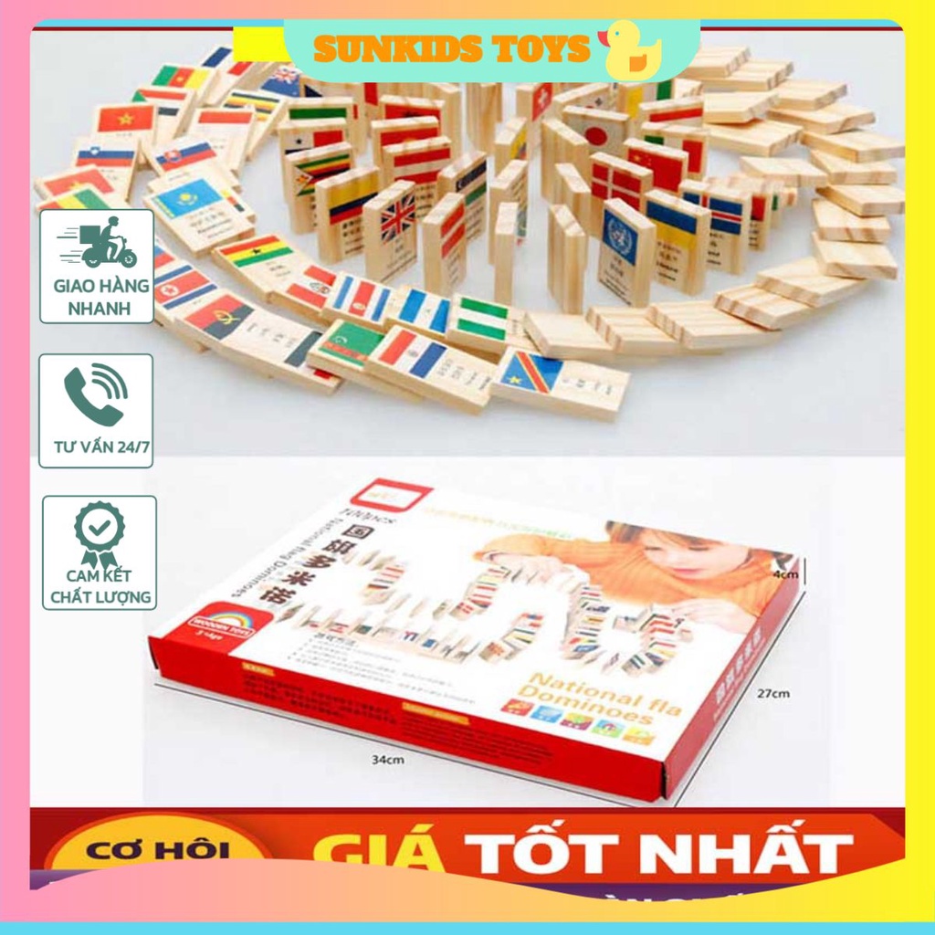 HÀNG HOT Domino 100 Lá Cờ Các Quốc Gia Các Nước Trên Thế Giới đồ chơi thông minh
