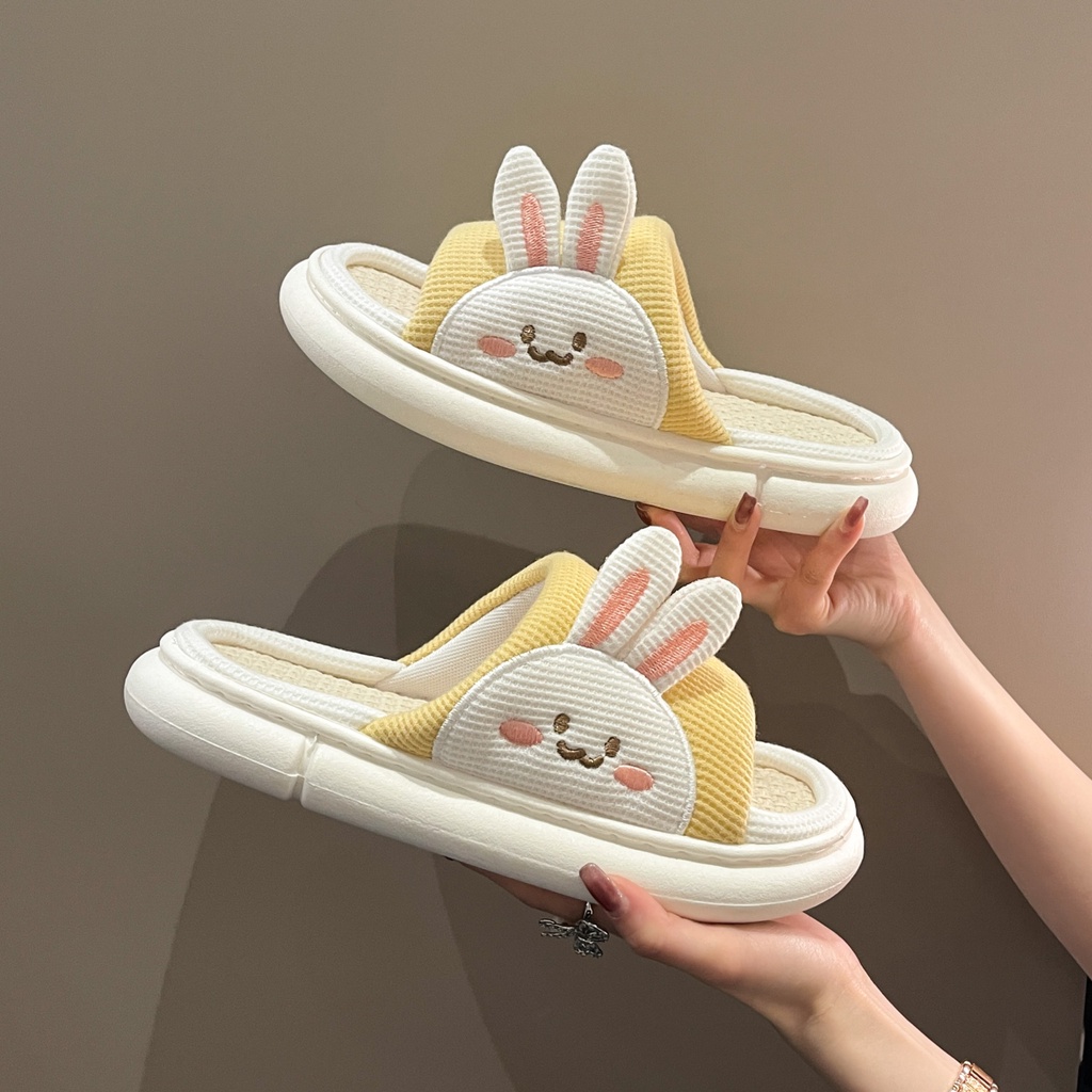 💘 Dép Đi Trong Nhà Bằng cotton linen Chống Trượt Họa Tiết Hoạt Hình Dễ Thương  💘 thoáng khí  thiết kế mới