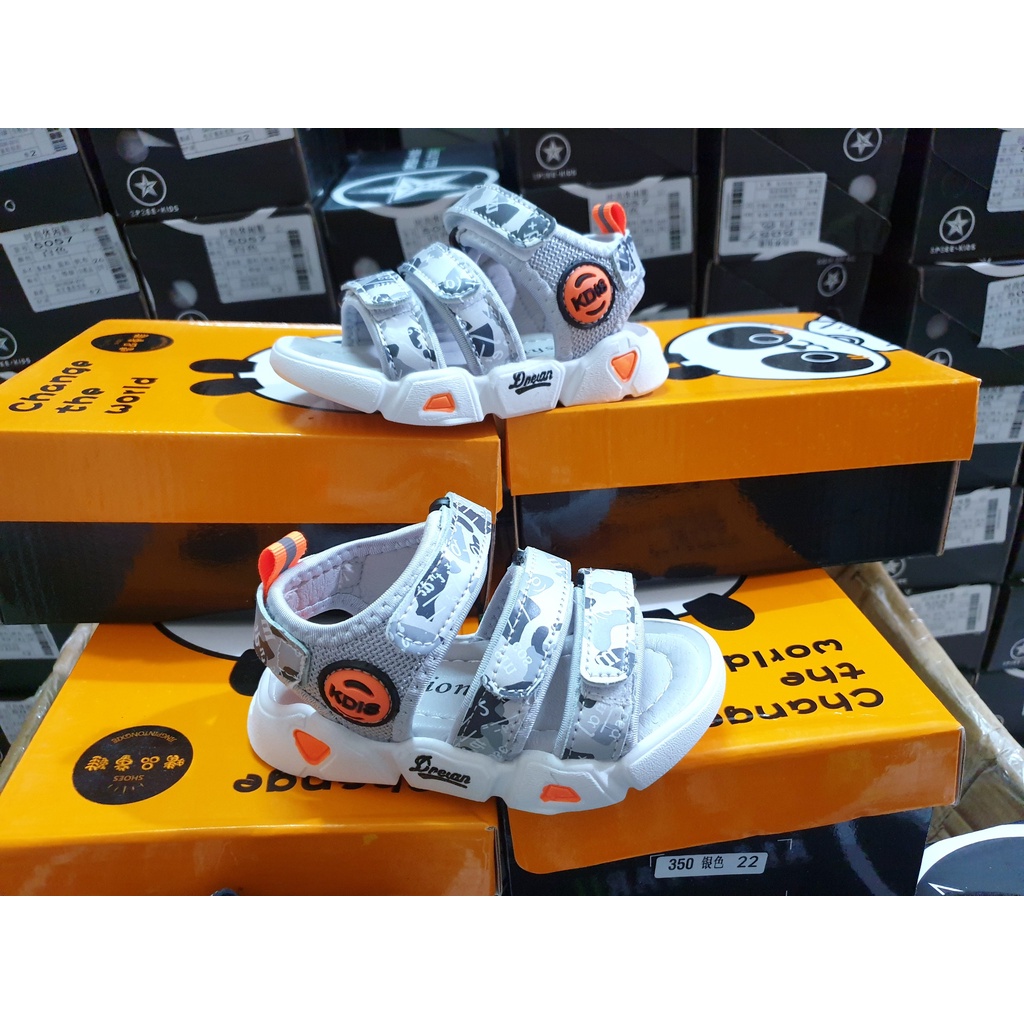 Dép sandal rằn ri cho bé hàng chuẩn QC, dép sandal chống trơn trượt quai dán cho bé trai bé gái