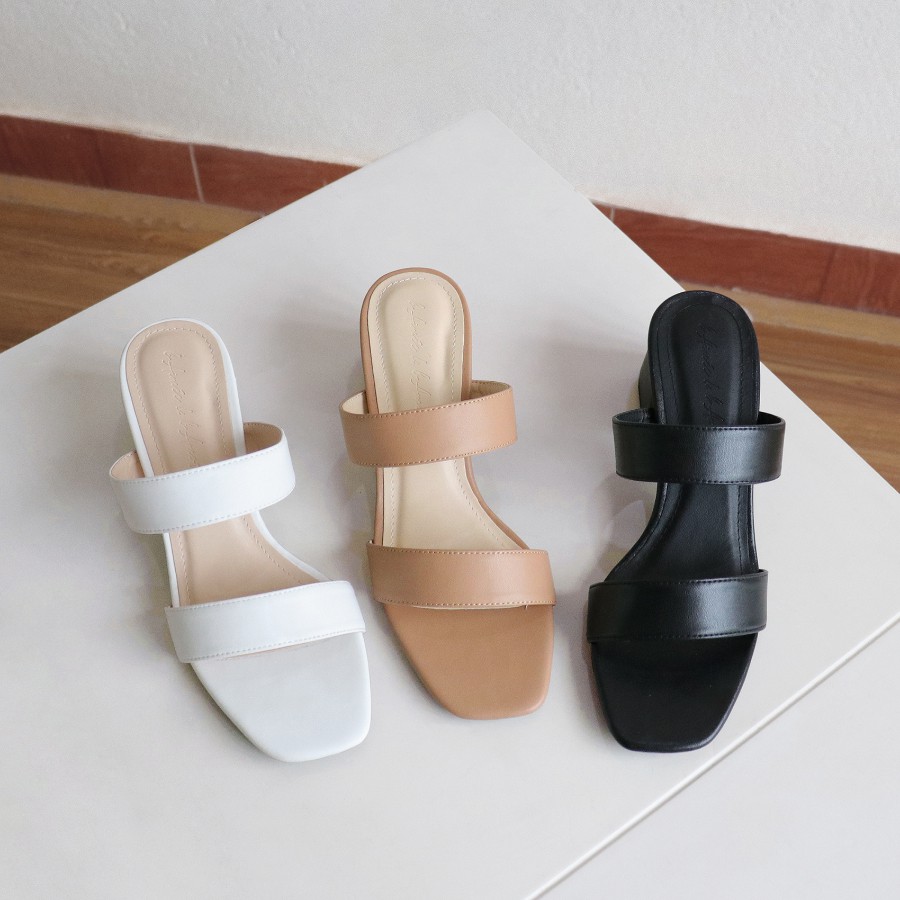 Guốc cao gót nữ đế vuông đẹp dáng dép sandal cao 5p mũi vuông quai ngang cao cấp bAimée &amp; bAmor - MS1665