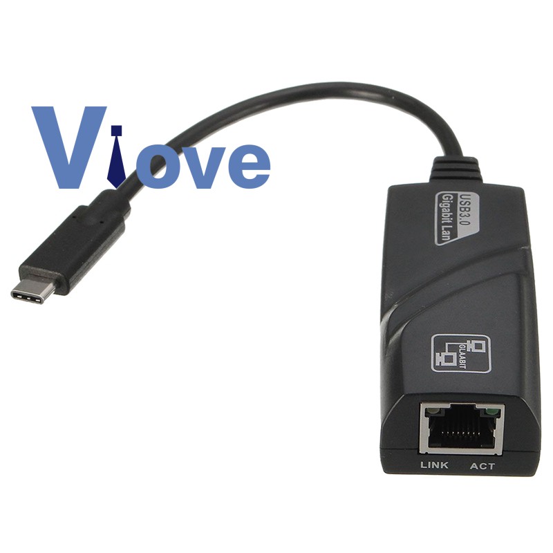 Adapter chuyển đổi USB-C sang RJ45 Gigabit Ethernet LAN USB 3.1 - Màu Đen