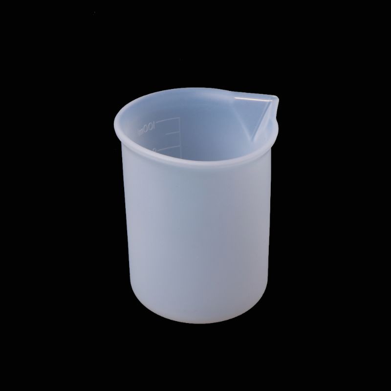 Bộ 5 cái cốc đo silicone đổ epoxy trong suốt có thước đo làm thủ công 100ml không dính DIY
