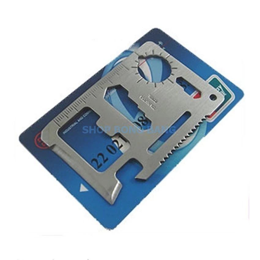 Miếng thép đa năng 11 công dụng  (Steel Credit Card Survival Tool)‎