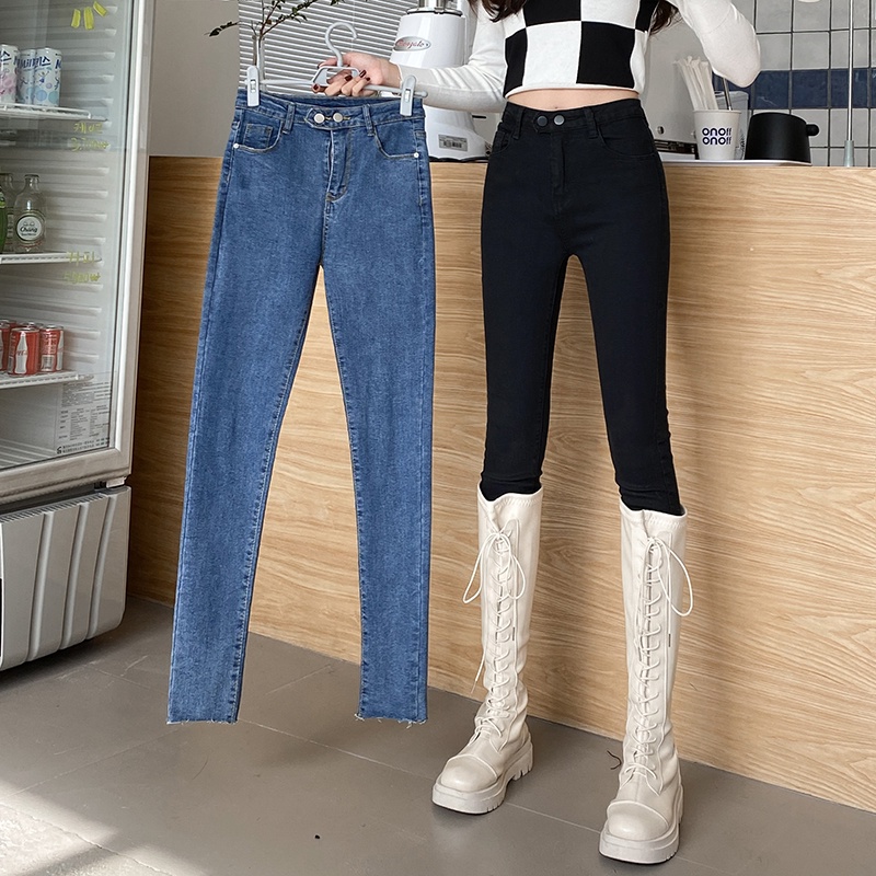 Quần Jeans Nữ Lưng Cao Dáng Rộng Thời Trang