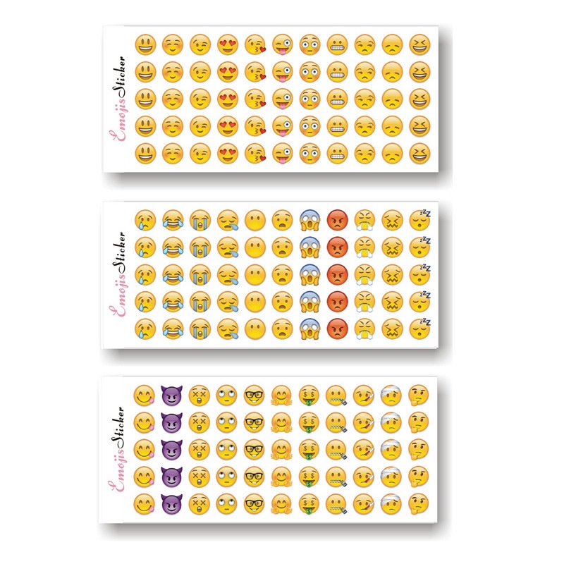 Sticker hình dán mặt cười Emoji nhiều biểu cảm in hình nổi 3D cute dễ thương LIZAMO ST154