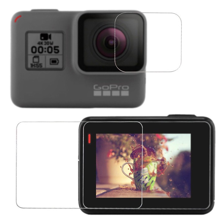 Bộ full kính cường lực cảm ứng GoPro 7 / 6 / 5 cho màn LCD và ống kính - KingMa chính hãng