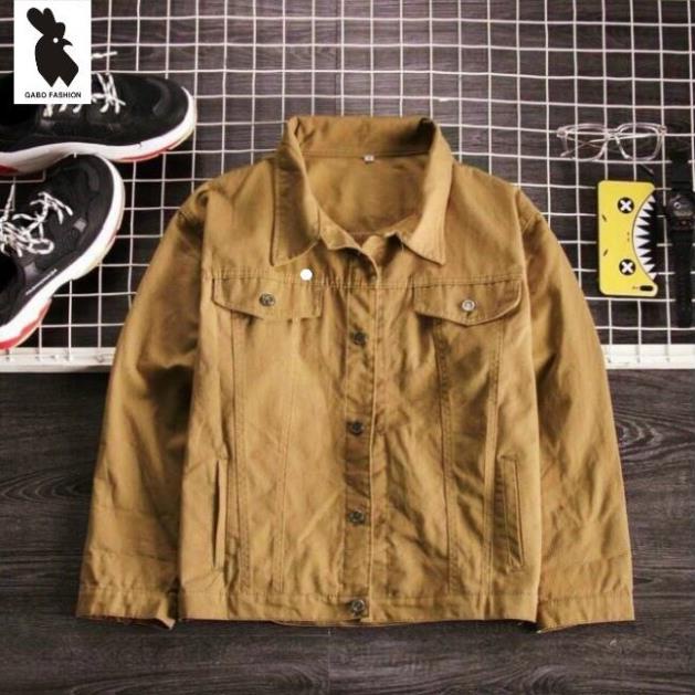 Áo khoác kaki nam nữ thô có túi akkt01