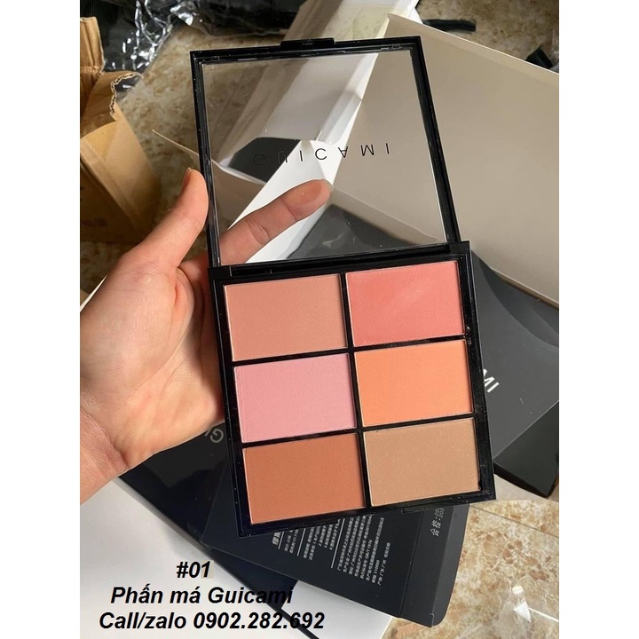 Bảng Phấn Má Hồng Guicami 6 Ô Màu Đa Dạng, Phấn Mịn Lên Màu Chuẩn