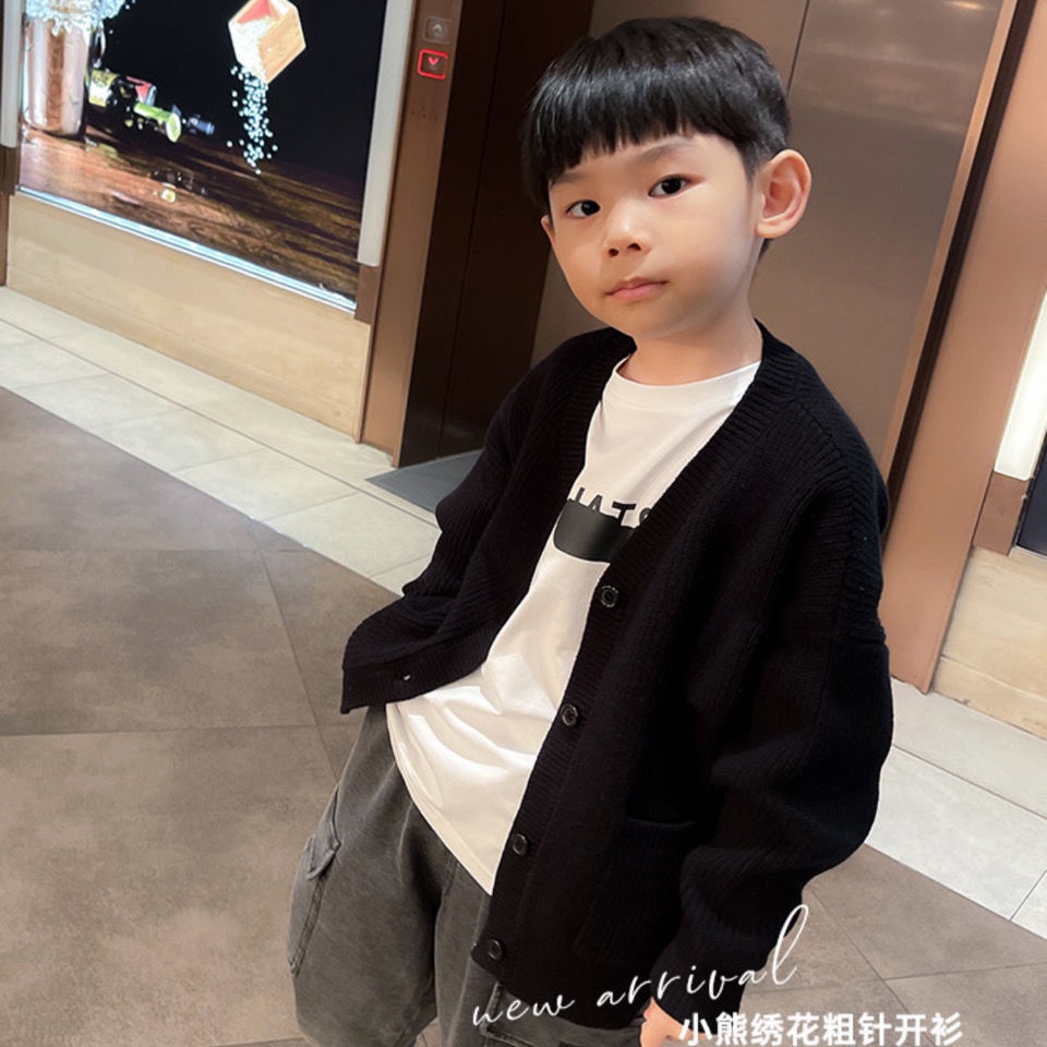 Áo Khoác Len Cardigan Thời Trang Mùa Xuân Mới Cho Bé Trai 2022