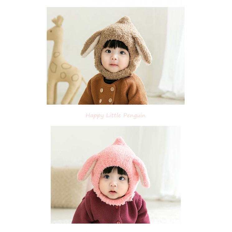 Mũ len lông cừu 2 tai cho bé 1-5 tuổi, Mũ len cho bé giữ ấm mùa đông Mẹ và Bé Pinus