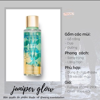 ( MÙI HOT ) Xịt thơm toàn thân Victoria’s Secret mùi Juniper Glow