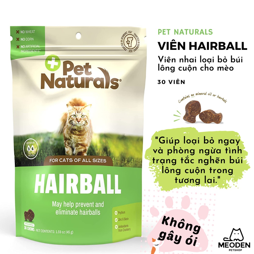 Viên tiêu búi lông hairball cho mèo Pet Naturals thumbnail