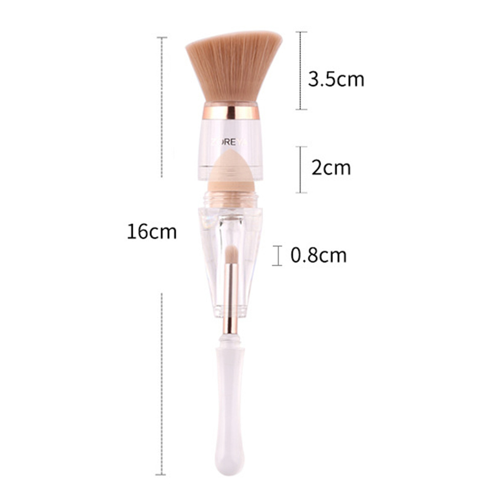 CODseller Concealer Brush Portable Synthetic Exquisite 3 in 1 Makeup Brush for Beauty