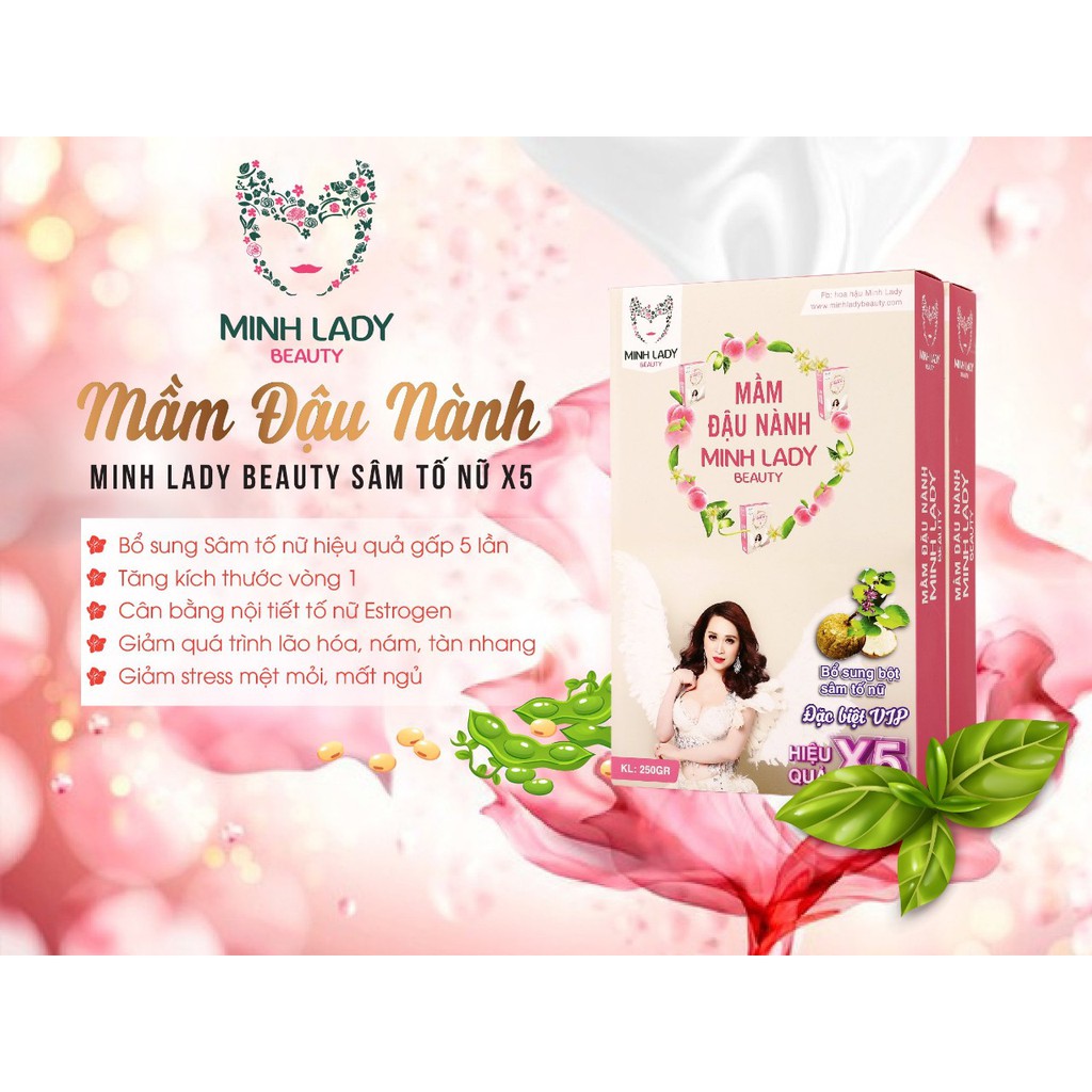 ❤Mầm Đậu Nành Tăng V1 Minh Lady Beauty❤bổ sung thêm sâm tố nữ và colagen Tăng V1 Đẹp Da