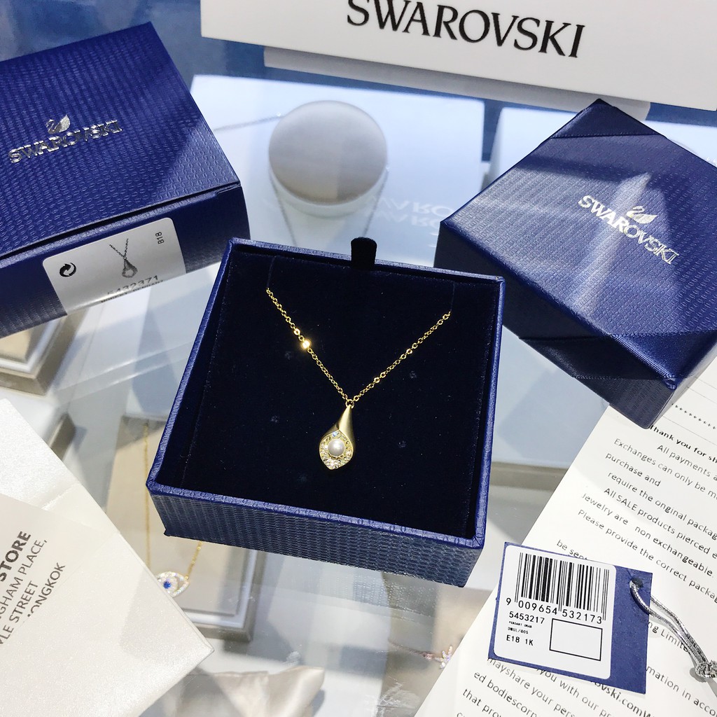 [Sản phẩm mới] Vòng cổ giọt nước vàng mới Swarovski Dây chuyền xương đòn bằng vàng kim cương MODEST 5432371