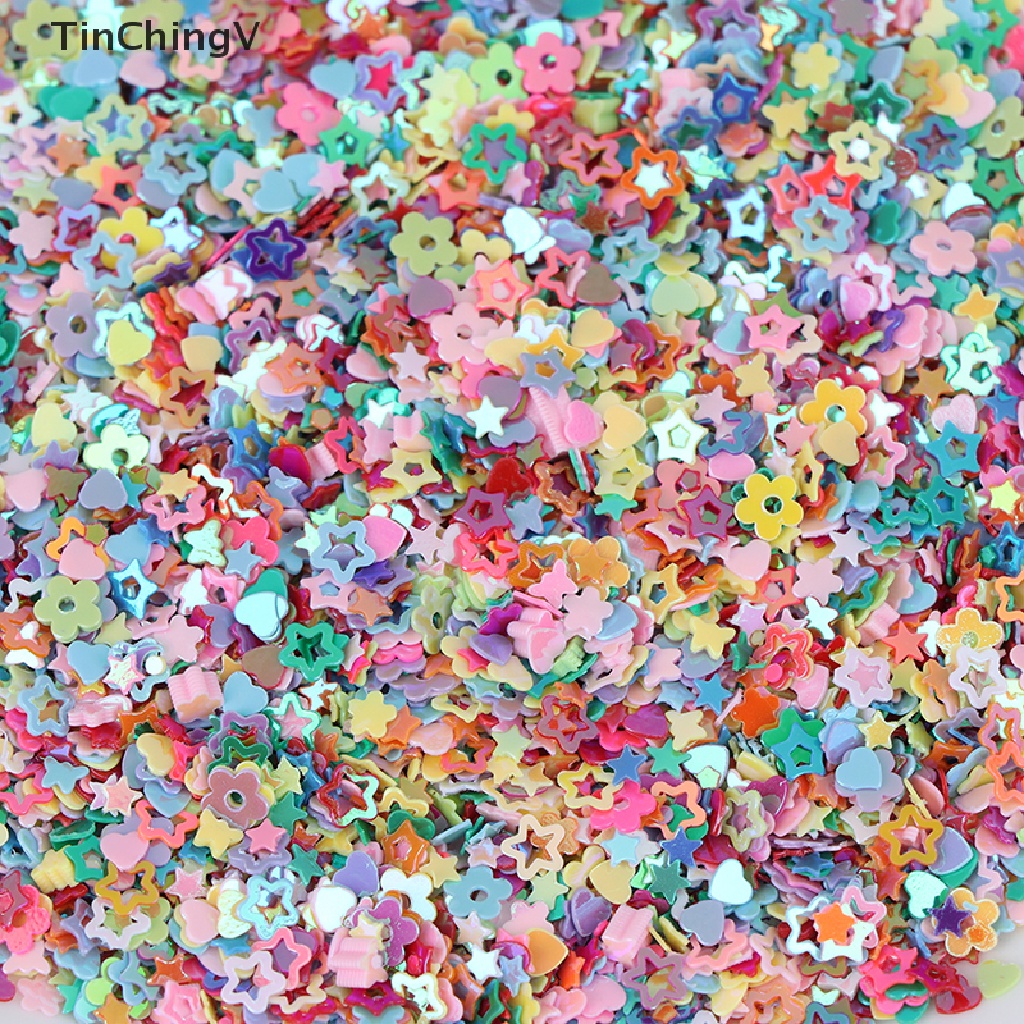 Túi 15g Hạt Kim Tuyến Hình Ngôi Sao / Trái Tim Dùng Trang Trí DIY