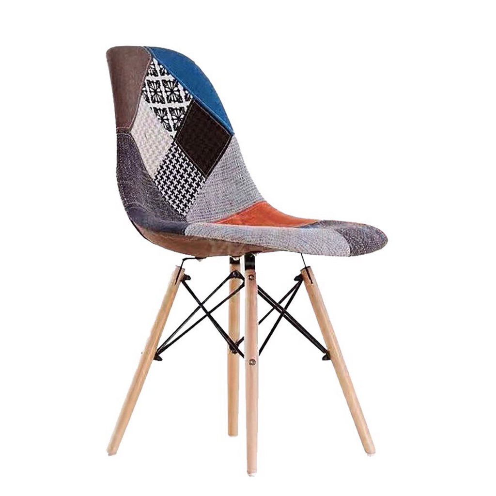 [GHẾ CAFE - GHẾ ĂN] GHẾ EAMES THỔ CẨM CHÂN GỖ