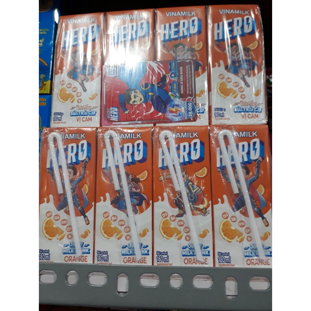 Lốc 4 Hộp Thức Uống Sữa Trái Cây Hero 180ml (Đủ Vị)