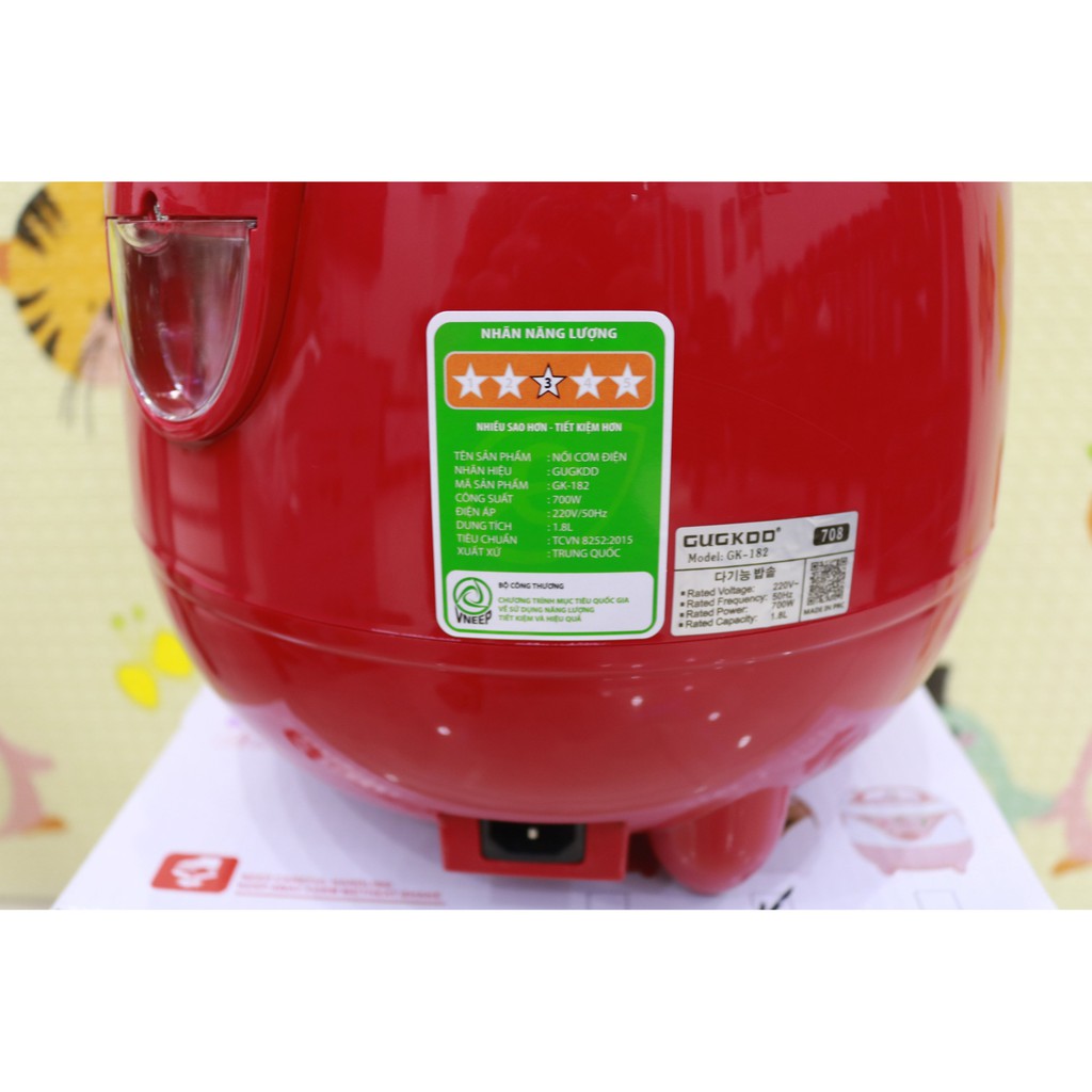 [Hàng Cao Cấp] Nồi Cơm Điện Cuckoo GK 182 Dung Tích 1.8 Lít - Tặng Kèm Giá Hấp