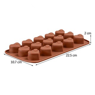 Khuôn silicone socola 15 hình trái tim