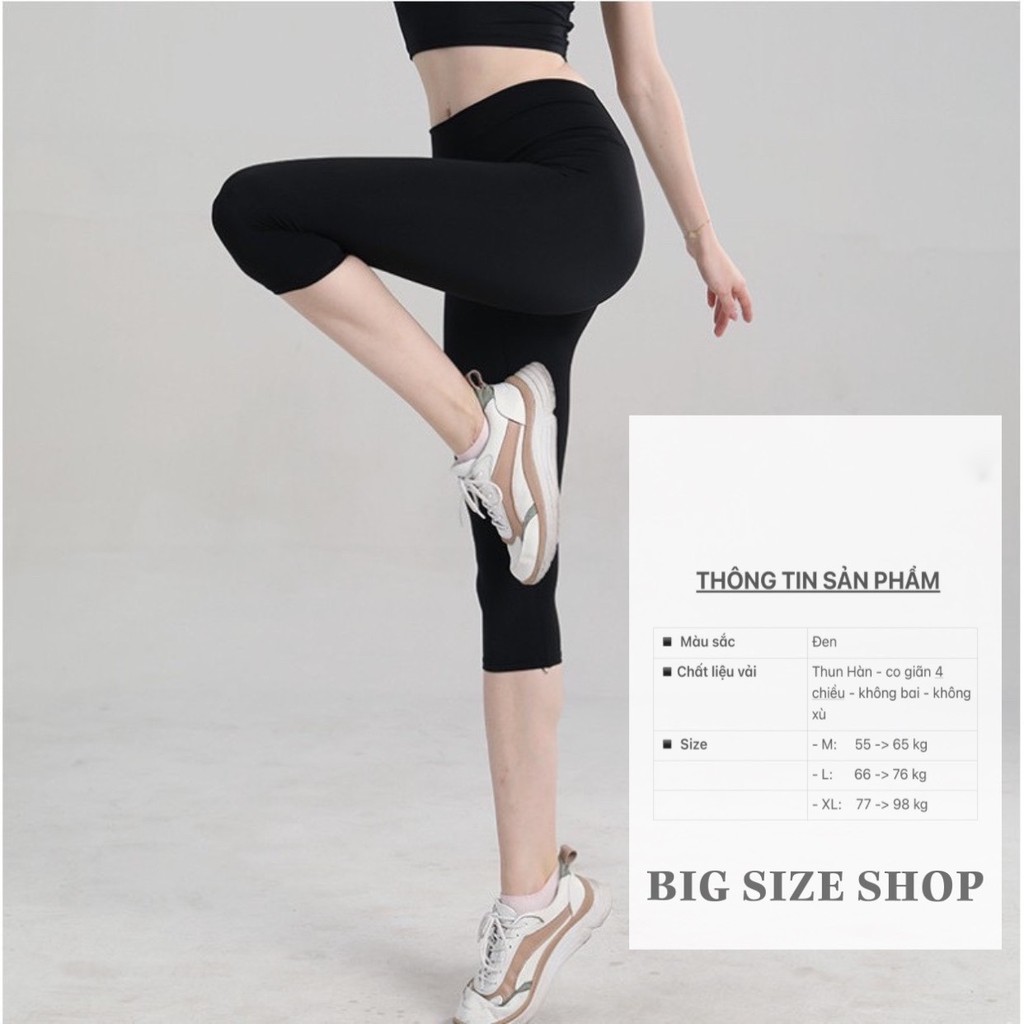 BIG SIZE - Quần Legging lửng - L02, vải thun Hàn co giãn 4 chiều