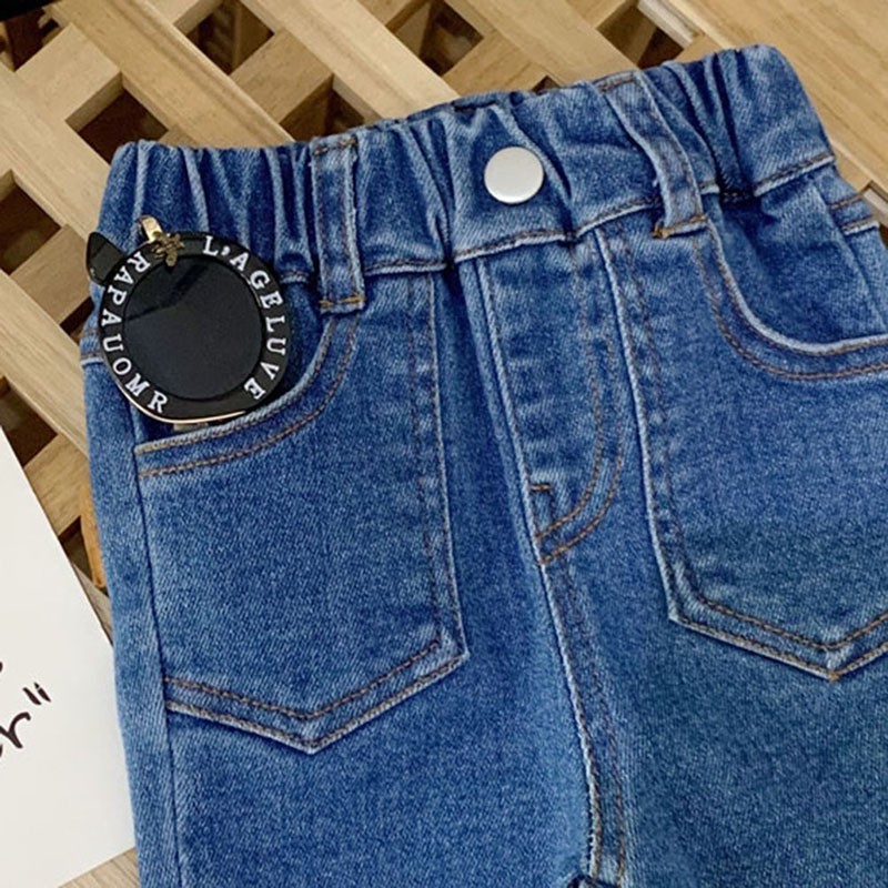 Quần jean bút chì co giãn dễ thương cho bé gái