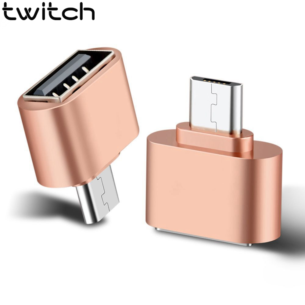 Đầu Chuyển Đổi Cáp Twitch Micro USB Sang USB OTG 2.0 Cho Điện Thoại Di Động Máy Tính Bảng