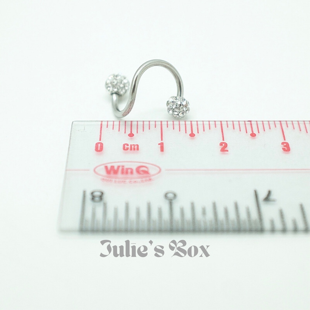 Khuyên Tai Titan Unisex Xoắn Đá Nhuyễn Trắng Không Gỉ Sét Không Ngứa Bông Tai Julies Box 66