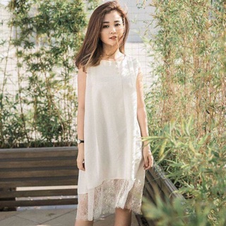 Đầm suông chân ren