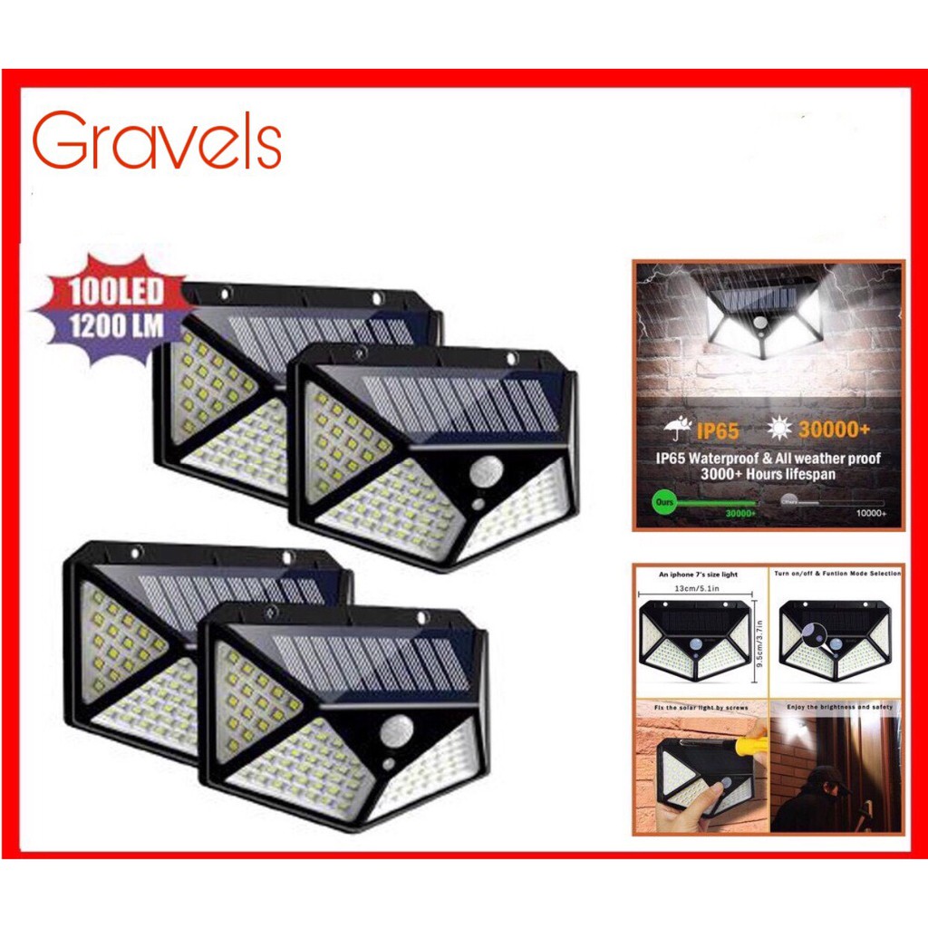 Đèn Năng Lượng Mặt Trời - Đèn LED 100 bóng Siêu Sáng, TIết Kiệm Điện, Chống Nước 100%