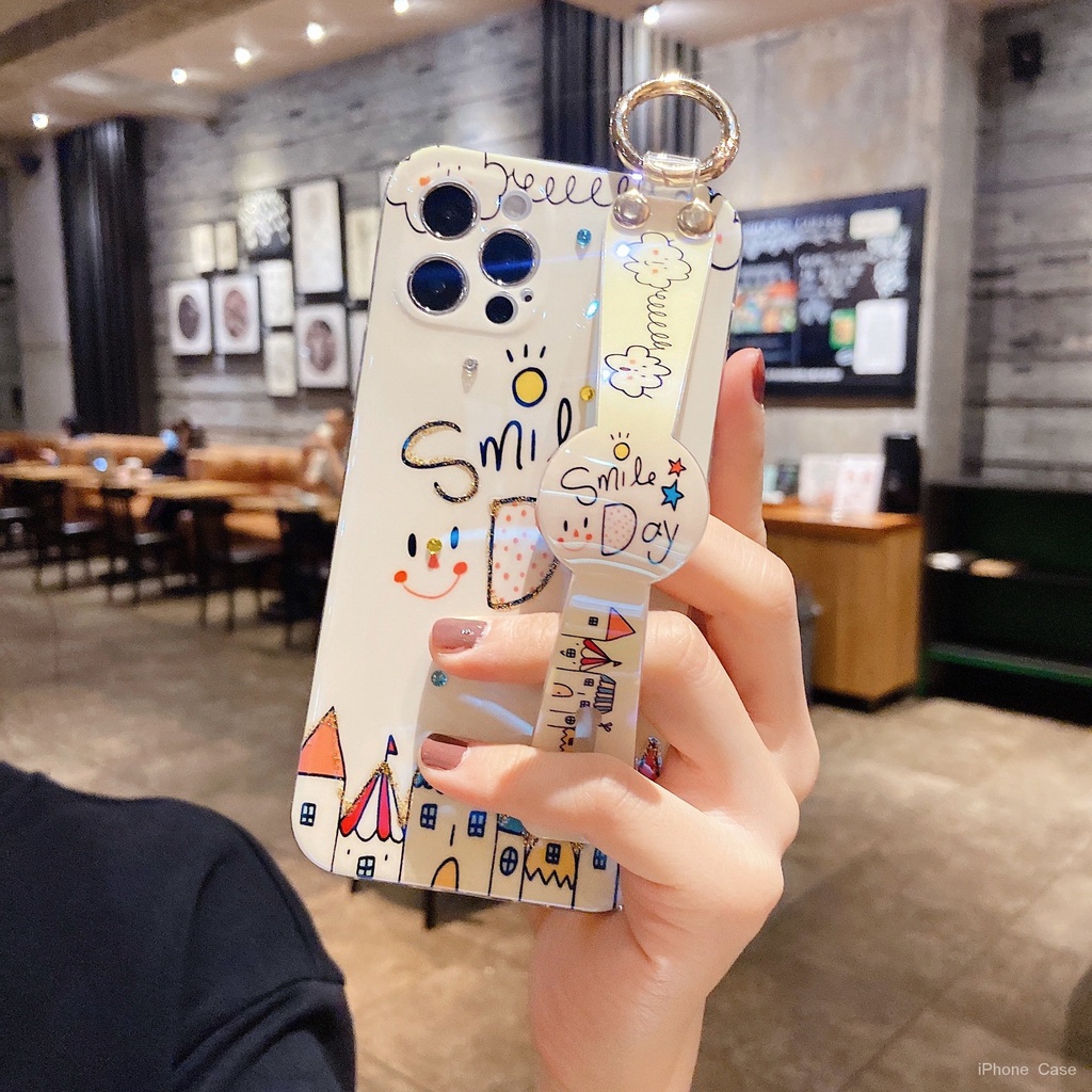 Bao Da Điện Thoại Họa Tiết Lâu Đài Cho iphone x 11 12 13 14 15 pro max plus Ốp