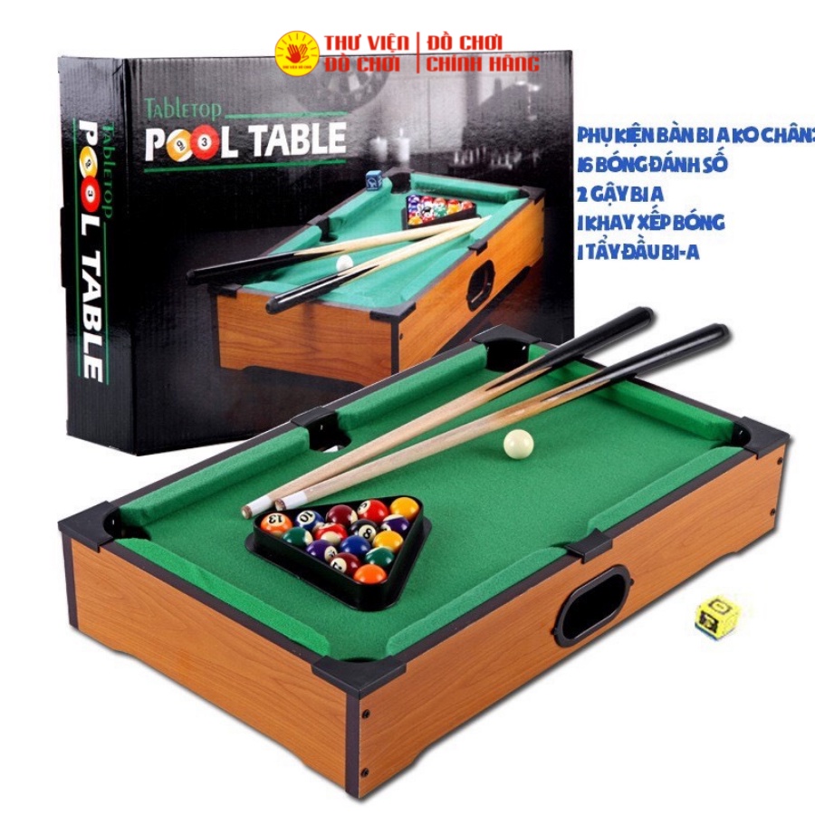 (Hàng sẵn) Đồ chơi bàn Bida mini gỗ Table Pool - Size lớn 69*37*17cm / nhỏ 52*31*9cm