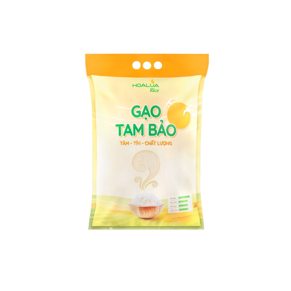 Gạo Tam Bảo - Túi 5Kg - Dẻo, Mềm Cơm, Thơm Hương Lá Dứa