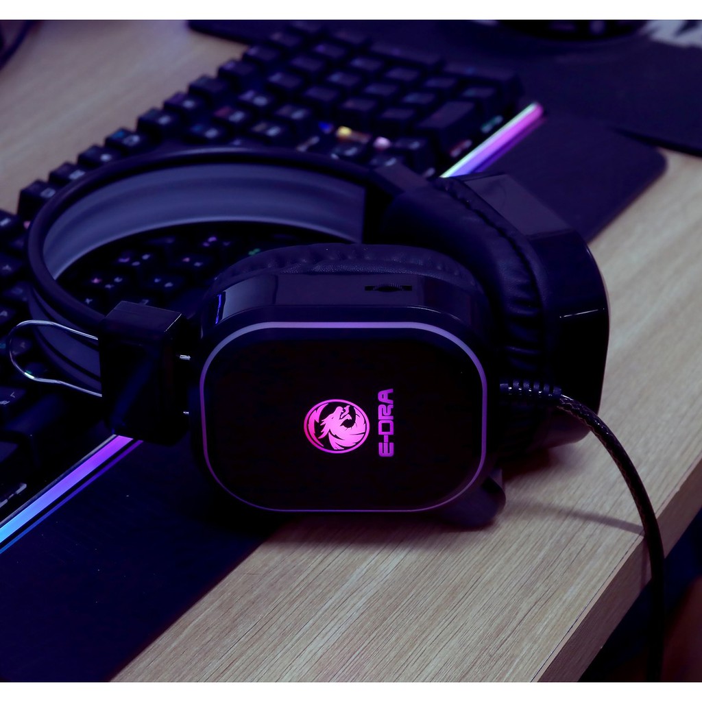 Tai nghe Gaming có Mic E-Dra EH401 RGB Led Bass căng tung nóc I Head phone E-Dra EH401 RGB LED