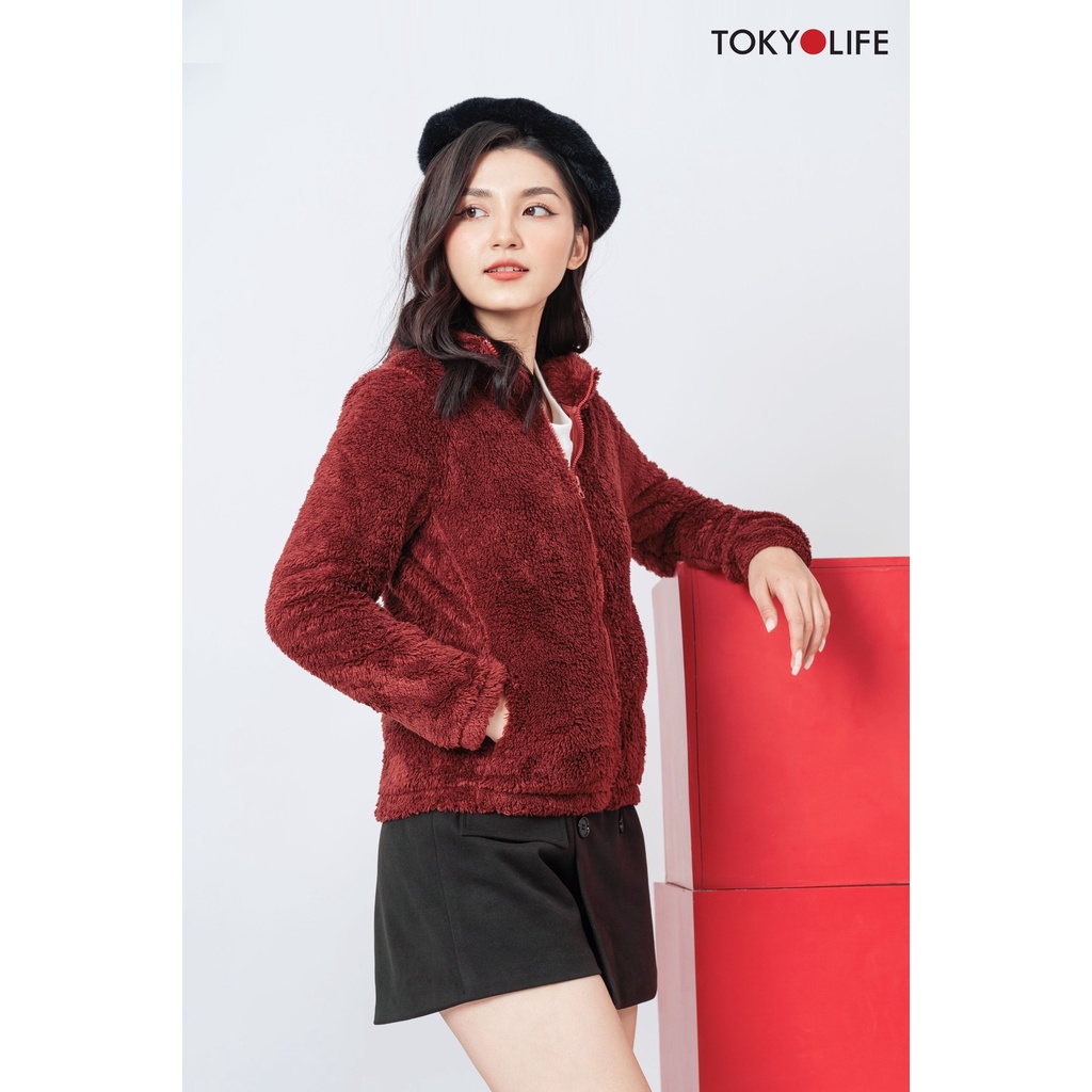 Áo Khoác Lông Cừu Nhân Tạo Cao Cấp, Siêu Ấm Nữ mũ liền TOKYOLIFE J2/I9FLJ507H | BigBuy360 - bigbuy360.vn