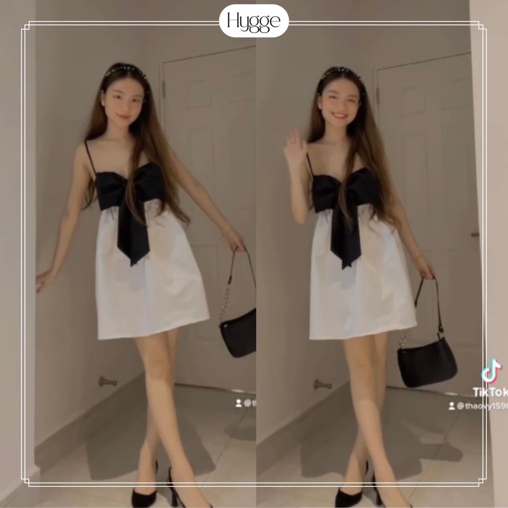 Hygge | Đầm hai dây đính nơ cao cấp - Chloe Dress | BigBuy360 - bigbuy360.vn