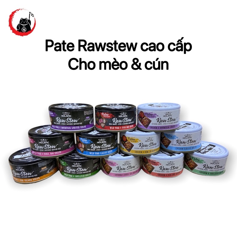 Thức ăn cho mèo &amp; chó - pate AH RawStew cao cấp 80gr