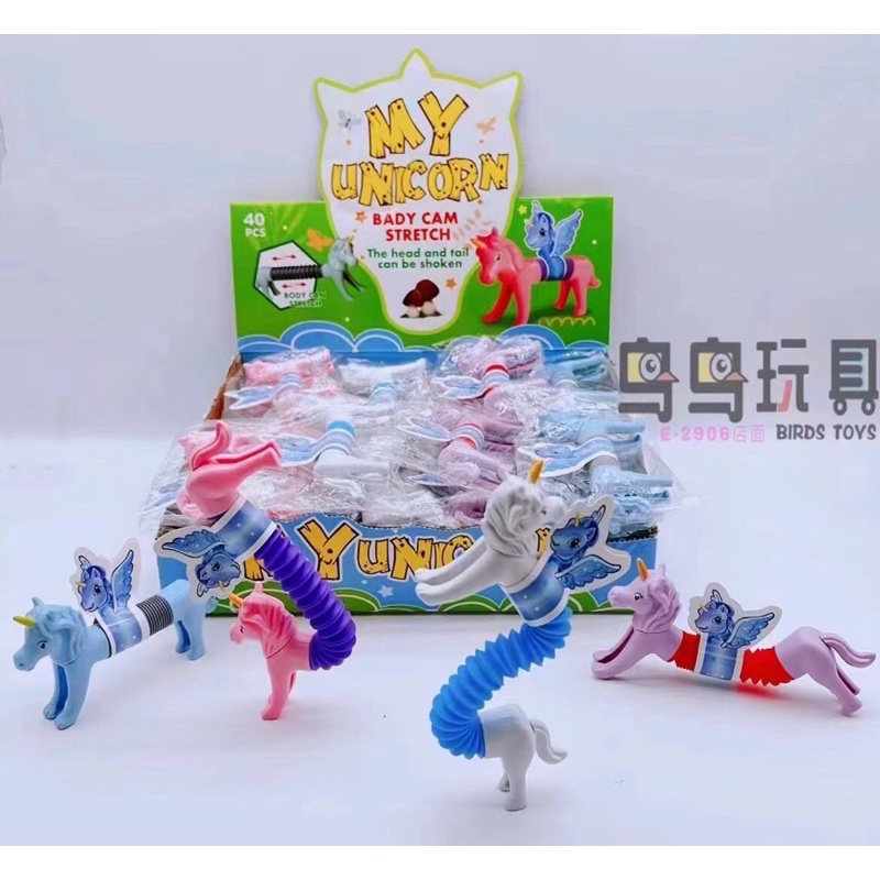 Ống lò xo kéo dài thu gọn Huggy Wuggy, Unicorn, Cún Xúc Xích, Lạc Đà đồ chơi cho bé