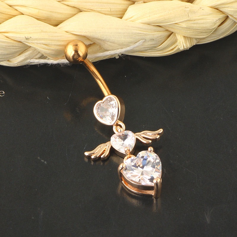 Khuyên rốn hình đôi cánh thiên thần đính đá cá tính