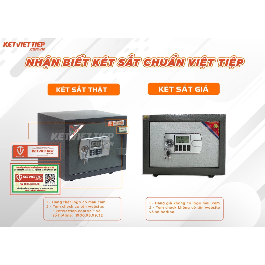 Két sắt mini chống cháy K48-DT khóa điện tử loại nhỏ đặt vừa trong tủ, báo động chống trộm cao cấp Việt Tiệp