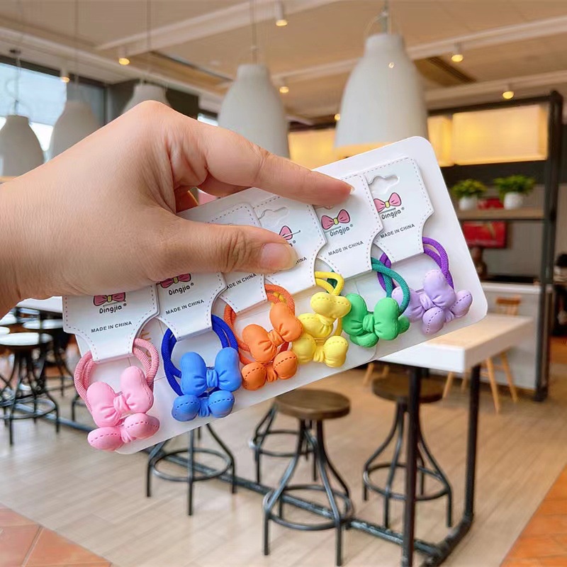 Dây Cột Tóc Cao Su Thắt Nơ Nhiều Màu Phong Cách Hàn Quốc Dễ Thương