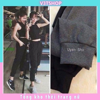Quần jogger thể thao thun gân _ảnh thật