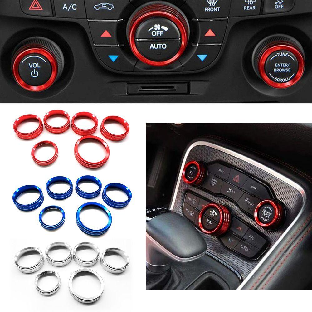 Bộ 6 Vòng Hợp Kim Nhôm Trang Trí Nút Điều Chỉnh Âm Lượng Xe Hơi Ford F150