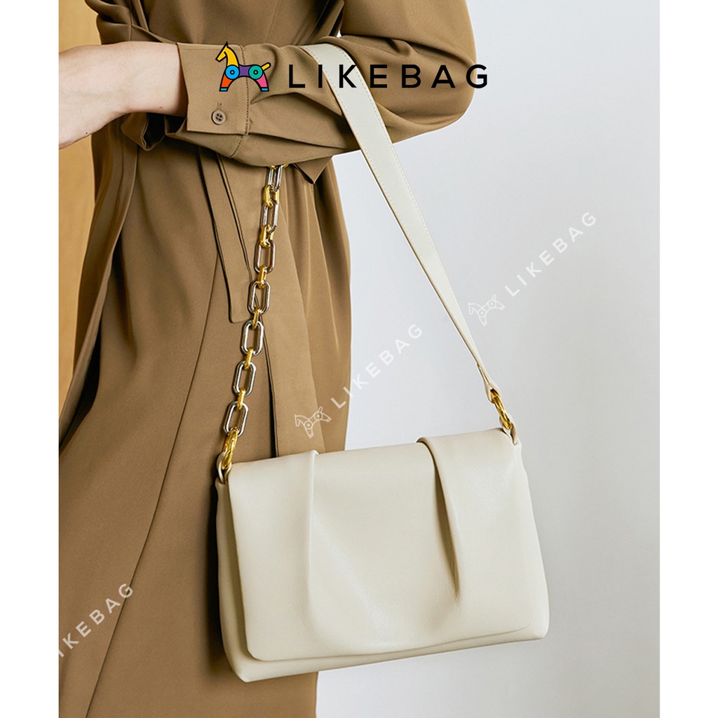 Túi xách cầm tay, đeo vai nữ LIKEBAG dây da phối xích bản to các tính 219XK6757 - LIBAGI