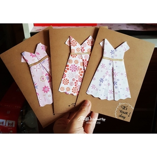 Thiệp váy Origami handmade 20/10 Phụ nữ - 20/11 Nhà giáo